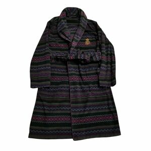 Lauren Ralph Lauren Women’s Aztec Fleece Robe Wrap black & purple Logo Western S
